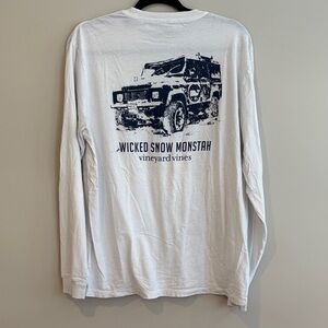 Vineyard Vines Jeep White Long Sleeve Tee with Graphic